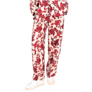 Pantaloni Leda in seta con fantasia all over