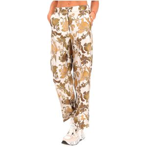 Pantaloni Leda in seta con fantasia all over