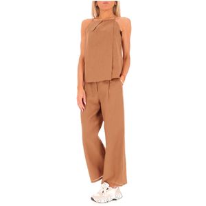 Top Summer in ramie color cammello