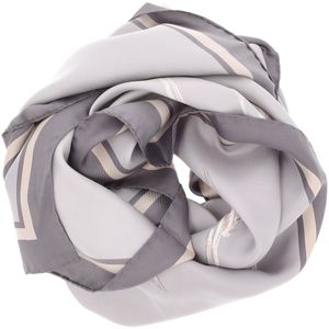 Grey Bone Scarf with Boat Print