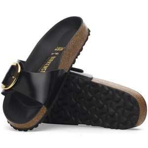 Ciabatte Madrid Big Buckle nere Narrow Fit