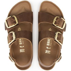 Milano Big Buckle Cognac Narrow Fit Slippers