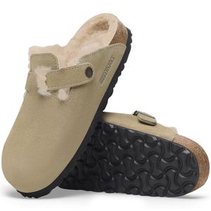 Boston Beige Suede Narrow Fit Slippers