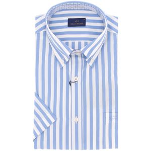 Short sleeve blue striped shirt