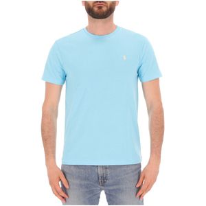 T-Shirt Custom Slim fit azzurra con pony