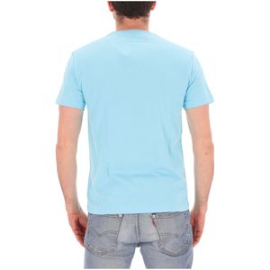 T-Shirt Custom Slim fit azzurra con pony