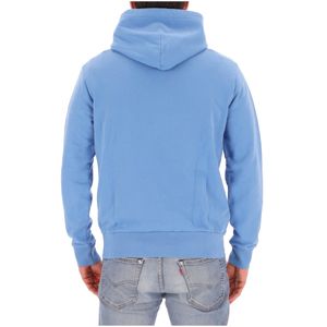 Felpa azzurra in cotone con cappuccio