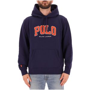Felpa blu con logo arancione effetto Teddy