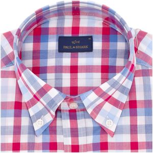 Short-sleeved checked shirt