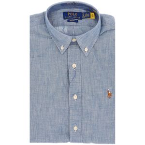 Camicia in chambray slim fit con pony
