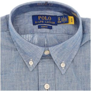 Camicia in chambray slim fit con pony