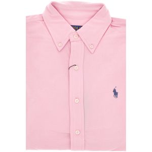 Camicia rosa in piqué con pony