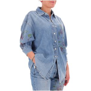Camicia in cotone con disegno floreale