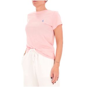 T-shirt rosa girocollo in cotone