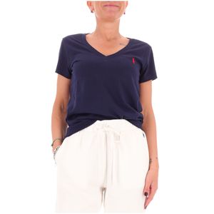 Blue V-neck T-shirt