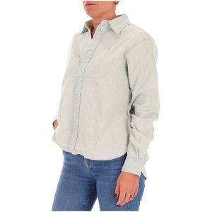 Camicia in denim oversize con pony