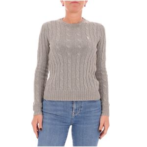 Pullover a trecce in cotone grigio