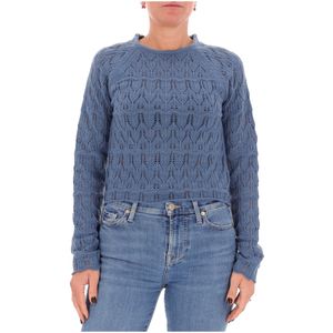 Cotton crewneck sweater with embroidery