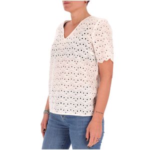 T-shirt con scollo a V forata