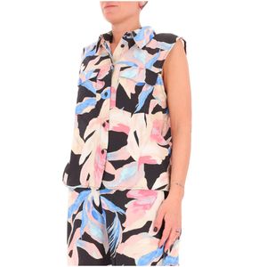 Camicia smanicata con fantasia all over
