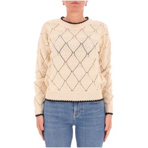 Maglione in cotone con ricami in rilievo