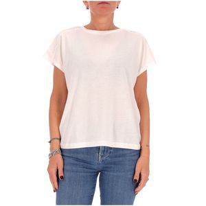 T-shirt in cotone con ricami floreali
