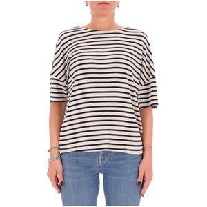 T-shirt a righe effetto used