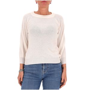 Maglione girocollo con lavorazione a costine