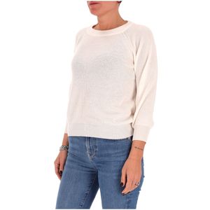 Maglione girocollo con lavorazione a costine