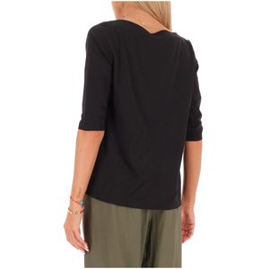Maglia con scollo a V e maniche a 3/4