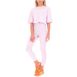 T-shirt viola in cotone con maniche 3/4