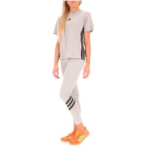 T-shirt grigia in cotone con logo