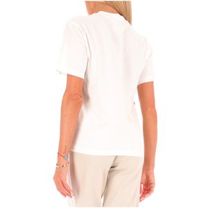 T-shirt bianca in cotone con logo