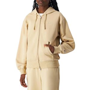 Felpa beige con cappuccio in cotone