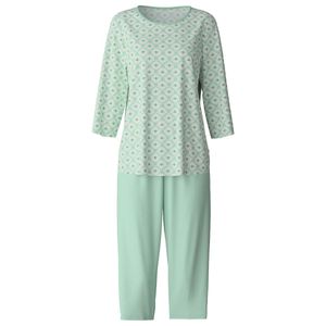 Flower Nights 3/4 Cotton Green Pajama Set