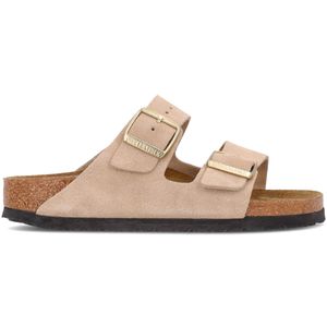 Arizona Beige Suede Slippers Narrow Fit