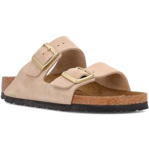 Arizona Beige Suede Slippers Narrow Fit