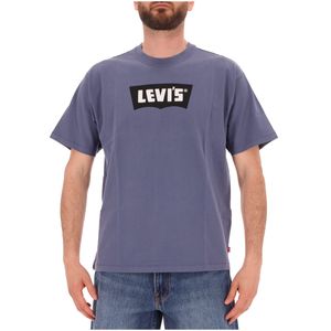 T-shirt blu con logo Batwing