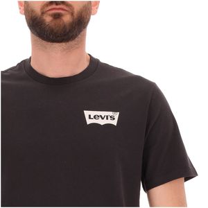 T-Shirt nera con box logo bianca