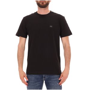 T-shirt girocollo in cotone con logo sul petto