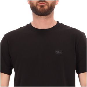 T-shirt girocollo in cotone con logo sul petto
