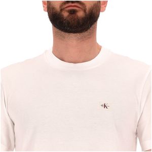 T-shirt girocollo in cotone con logo sul petto