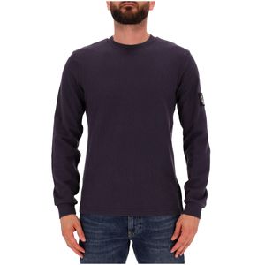 Maglione a nido d'ape con patch logo