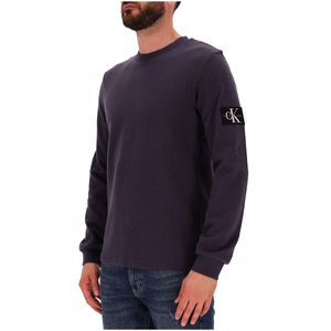 Maglione a nido d'ape con patch logo