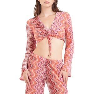 Crochet wave knit shirt
