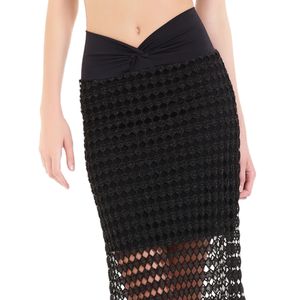 Knitted longuette swimsuit cover-up