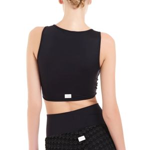 Cropped top in knit with lurex