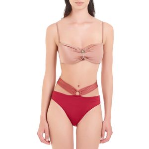 Full bikini with bandeau and palm detail