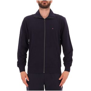Zip-up sweatshirt with stand-up collar