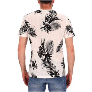 T-shirt regular fit bianca con fantasia